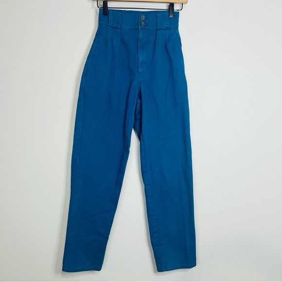 Lucy & Yak Blue Logan Straigh Wide Leg Pants size 24 - Picture 2 of 9